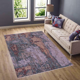 handmade Modern Modern Blue Brown Hand Knotted RECTANGLE WOOL&SILK area rug 8 x 10